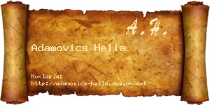 Adamovics Hella névjegykártya